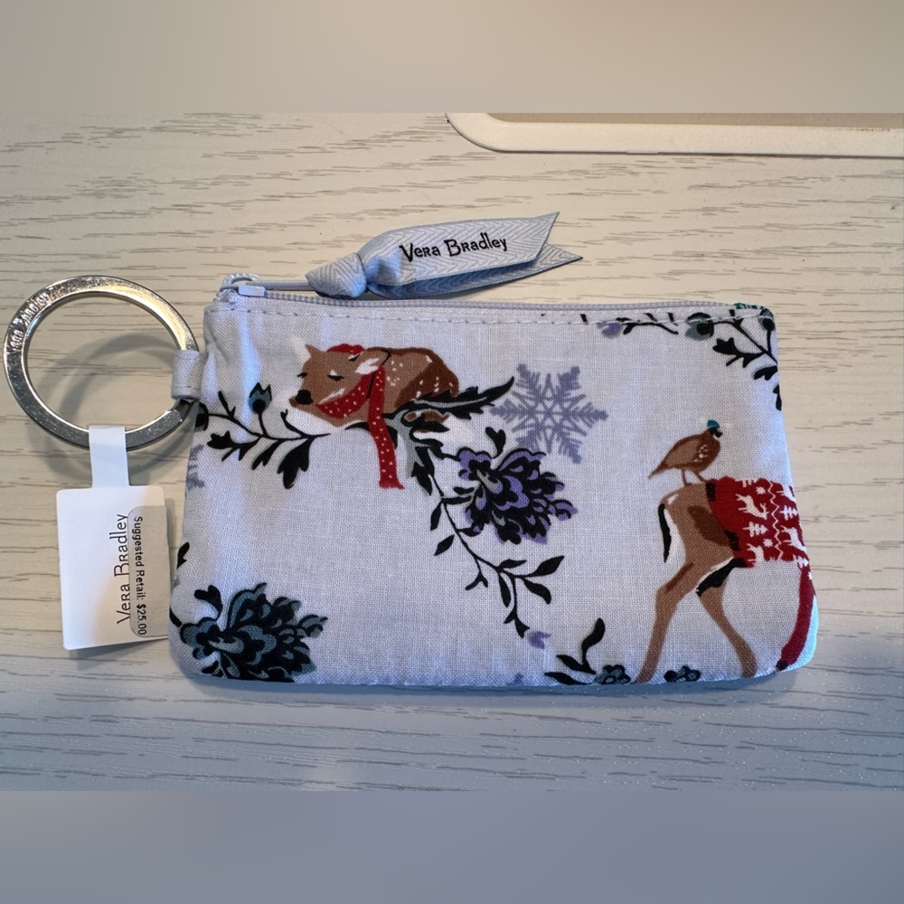 🦌❄️ NWT Vera Bradley Zip ID Case Merry Mischief Snow Day ❄️🦌